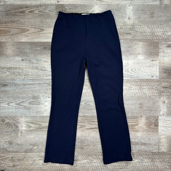 Tuckernuck Women's Cropped Pants Size S Navy Mid Rise Side Zipper Stretch EUC - Picture 1 of 10